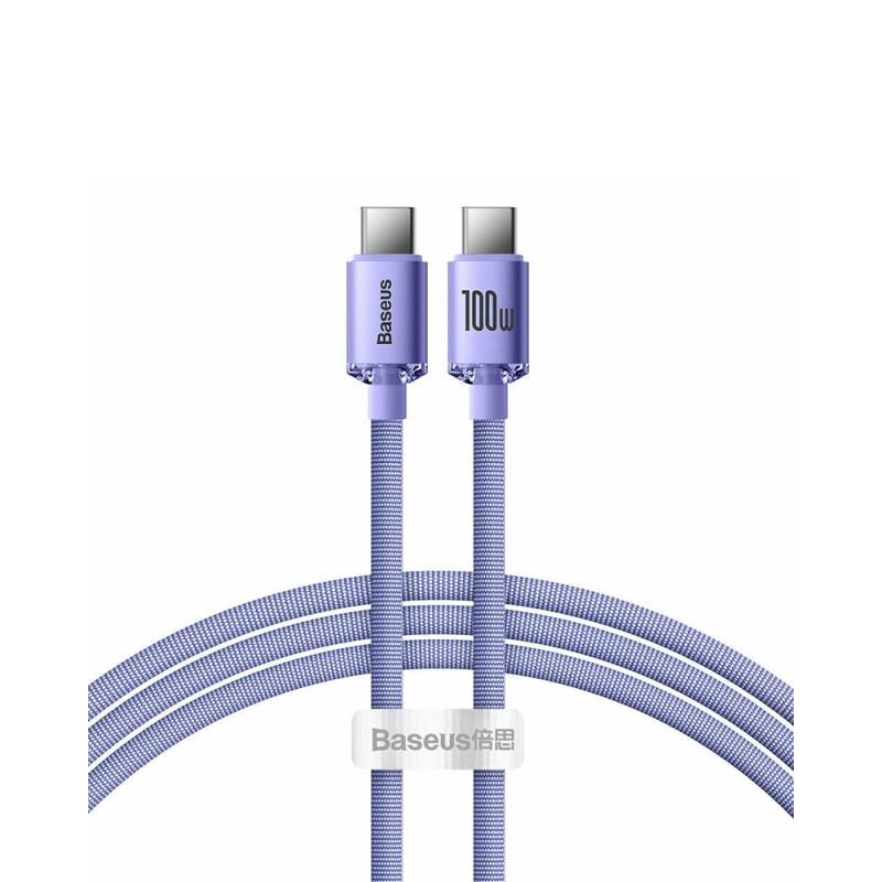 Baseus Crystal Shine Braided USB 2.0 Cable USB-C male - USB-C male Μωβ 1.2m (CAJY000605) (BASCAJY000605) Baseus Crystal Shine Braided USB 2.0 Cable USB-C male - USB-C male Μωβ 1.2m (CAJY000605) (BASCAJY000605)