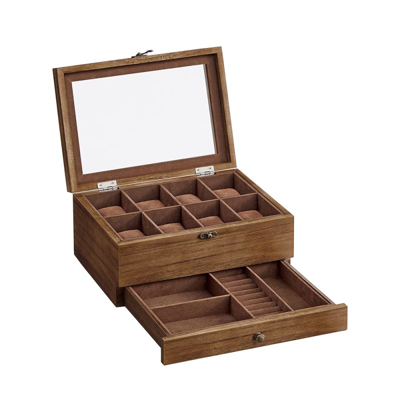 Songmics Watch Box Rustic Walnut 19 x 27 x 12.5 cm (JOW008K01) (SNGJOW008K01) Songmics Watch Box Rustic Walnut 19 x 27 x 12.5 cm (JOW008K01) (SNGJOW008K01)