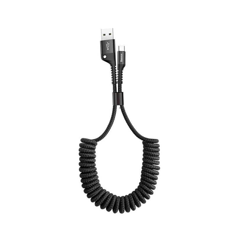 Baseus Fish Eye Spiral USB 2.0 Cable USB-C male - USB-A male Μαύρο 1m (CATSR-01) (BASCATSR01) Baseus Fish Eye Spiral USB 2.0 Cable USB-C male - USB-A male Μαύρο 1m (CATSR-01) (BASCATSR01)