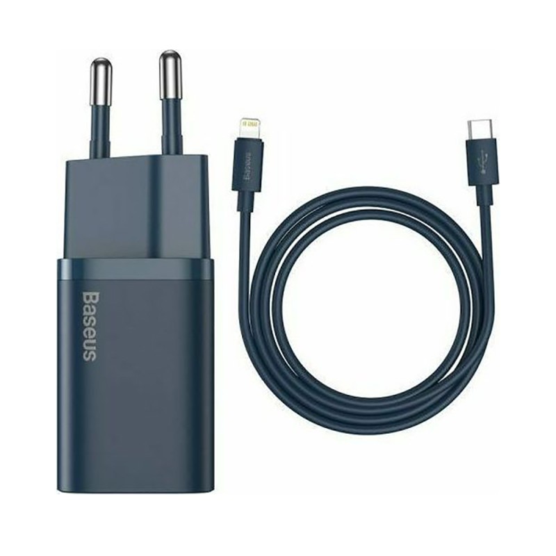 Baseus Φορτιστής με Θύρα USB-C και Καλώδιο Lightning 20W Power Delivery Μπλε (Super Si) (TZCCSUP-B03) (BASTZCCSUPB03) Baseus Φορτιστής με Θύρα USB-C και Καλώδιο Lightning 20W Power Delivery Μπλε (Super Si) (TZCCSUP-B03) (BASTZCCSUPB03)