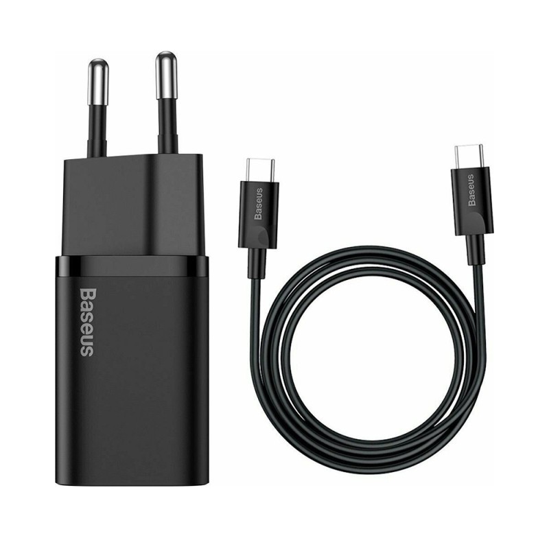 Baseus Φορτιστής με Θύρα USB-C και Καλώδιο USB-C 25W Μαύρος (Super Si) (TZCCSUP-L01) (BASTZCCSUPL01) Baseus Φορτιστής με Θύρα USB-C και Καλώδιο USB-C 25W Μαύρος (Super Si) (TZCCSUP-L01) (BASTZCCSUPL01)