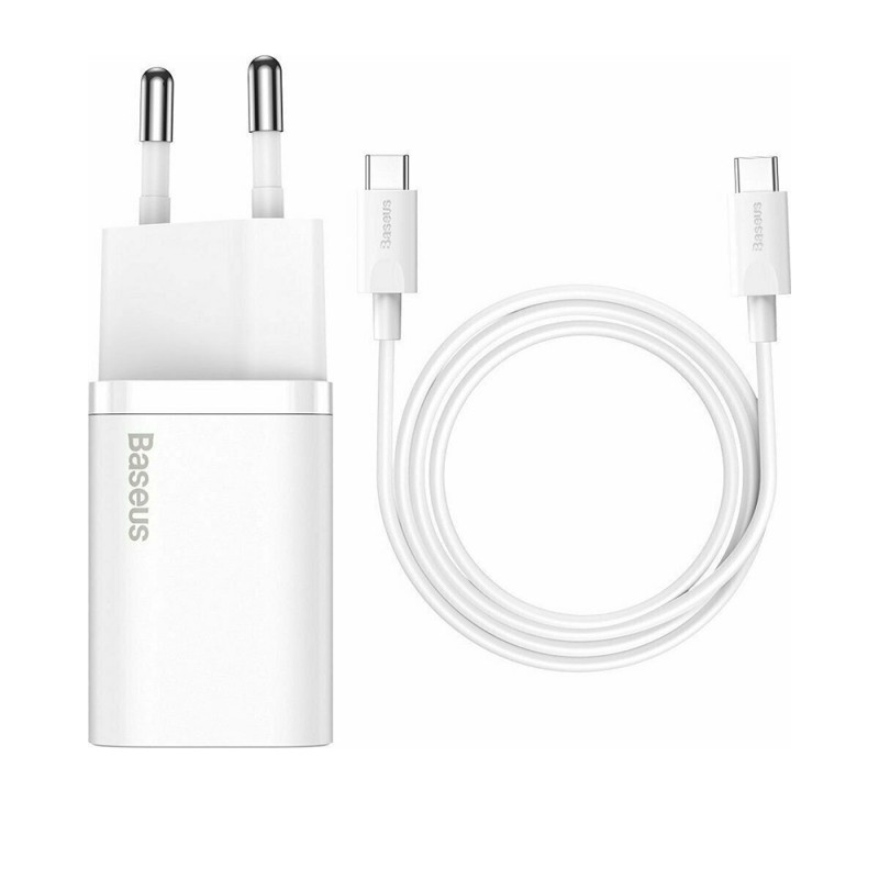 Baseus Φορτιστής με Θύρα USB-C και Καλώδιο USB-C 25W Λευκός (Super Si) (TZCCSUP-L02) (BASTZCCSUPL02) Baseus Φορτιστής με Θύρα USB-C και Καλώδιο USB-C 25W Λευκός (Super Si) (TZCCSUP-L02) (BASTZCCSUPL02)