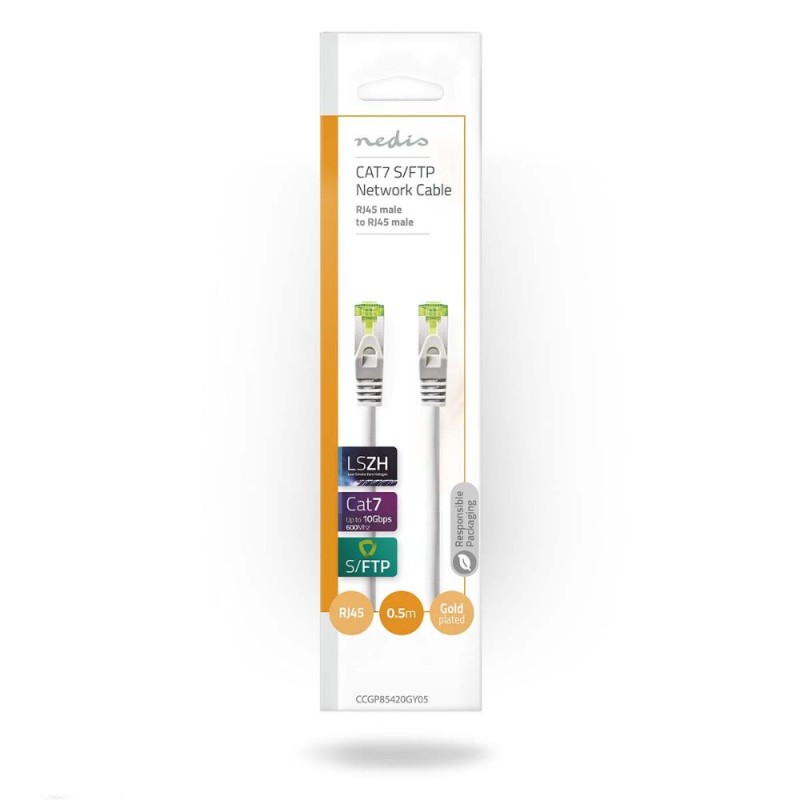 Nedis S/FTP Cat.7 Network Cable 0.5m Grey (CCGP85420GY05) (NEDCCGP85420GY05) Nedis S/FTP Cat.7 Network Cable 0.5m Grey (CCGP85420GY05) (NEDCCGP85420GY05)