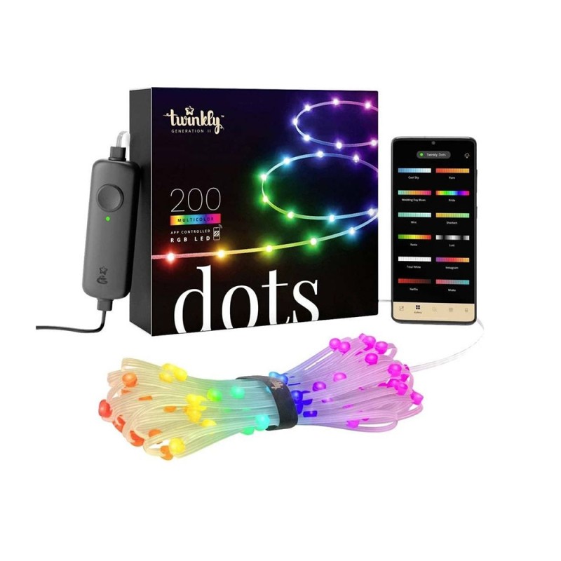 Twinkly Dots Smart Light RGB 200 LED 10m Transparent (TWD200STP-TEU) (TWID200STP-TEU) Twinkly Dots Smart Light RGB 200 LED 10m Transparent (TWD200STP-TEU) (TWID200STP-TEU)