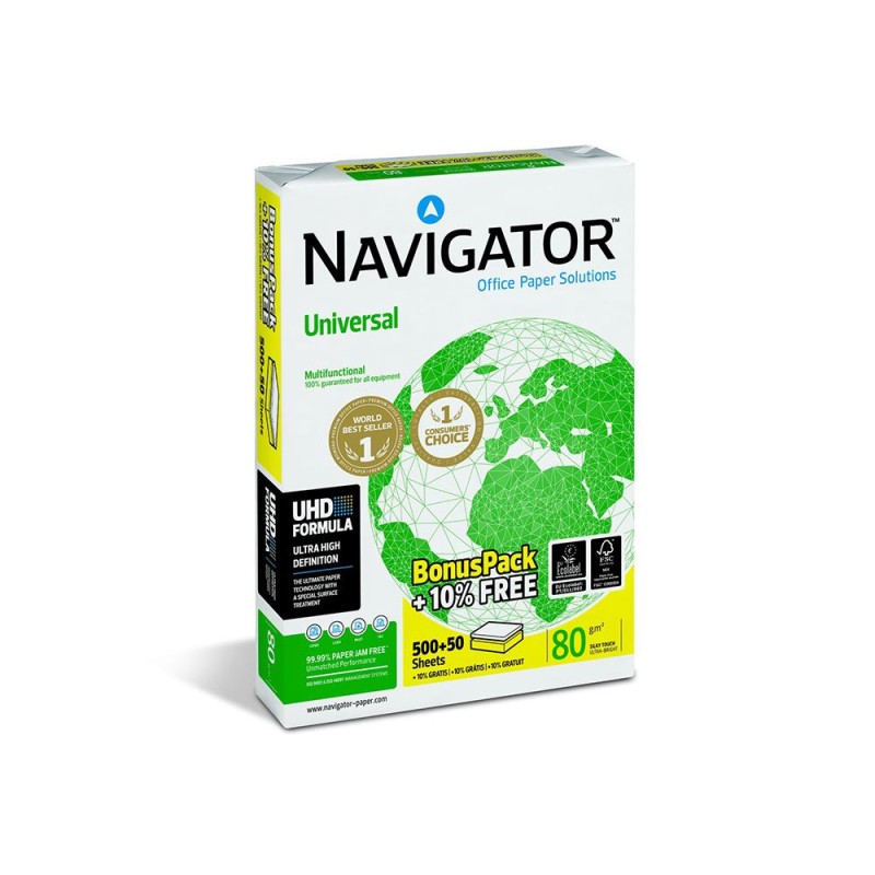 Επαγγελματικό Χαρτί Εκτύπωσης Navigator Bonus Pack A4 80g/m² 500+50 Φύλλα (NVG330962P) Επαγγελματικό Χαρτί Εκτύπωσης Navigator Bonus Pack A4 80g/m² 500+50 Φύλλα (NVG330962P)