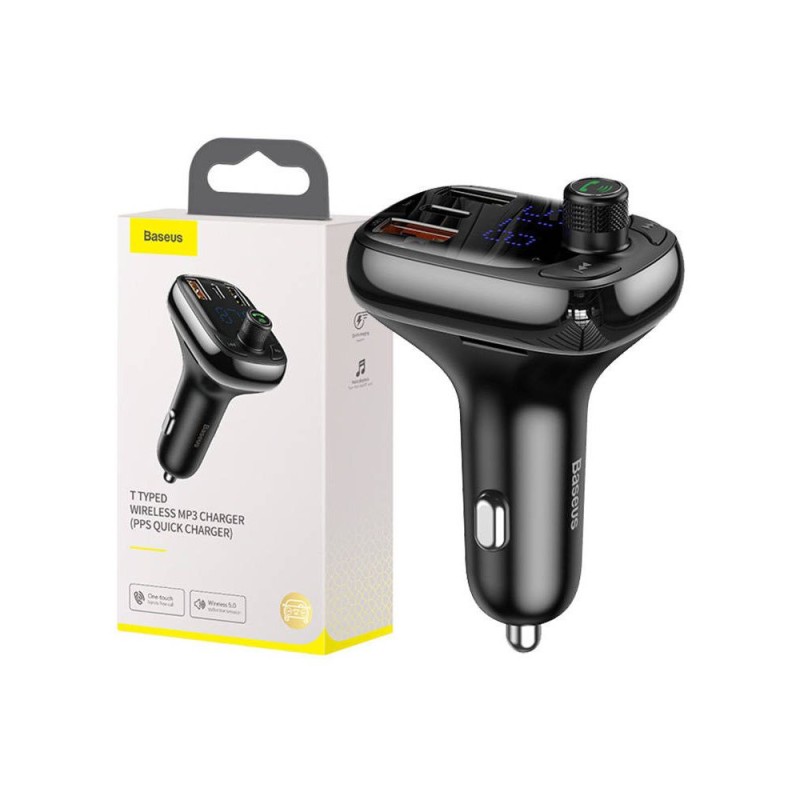 Baseus FM Car Transmitter with Bluetooth T Shaped S-13 Black (CCMT000101) (BASCCMT000101) Baseus FM Car Transmitter with Bluetooth T Shaped S-13 Black (CCMT000101) (BASCCMT000101)