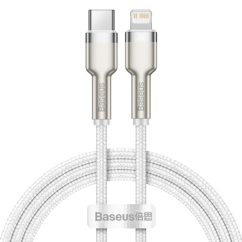 Baseus Cafule Braided USB-C to Lightning Cable 20W White1m (CATLJK-A02) (BASCATLJK-A02)