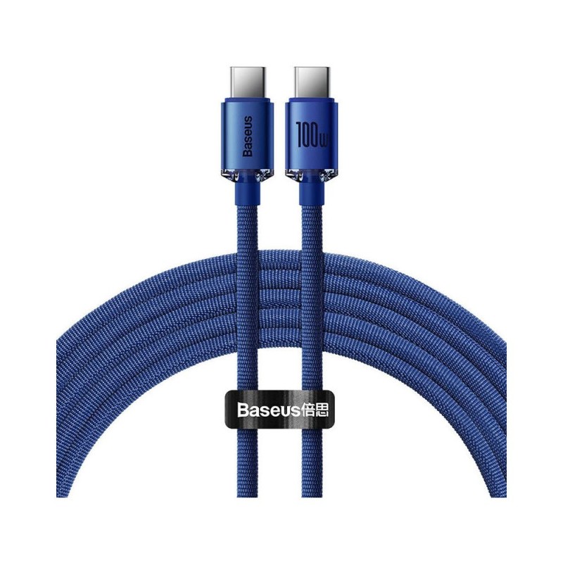 Baseus Crystal Shine cable USB-C to USB-C, 100W, 2m Blue (CAJY000703) (BASCAJY000703) Baseus Crystal Shine cable USB-C to USB-C, 100W, 2m Blue (CAJY000703) (BASCAJY000703)