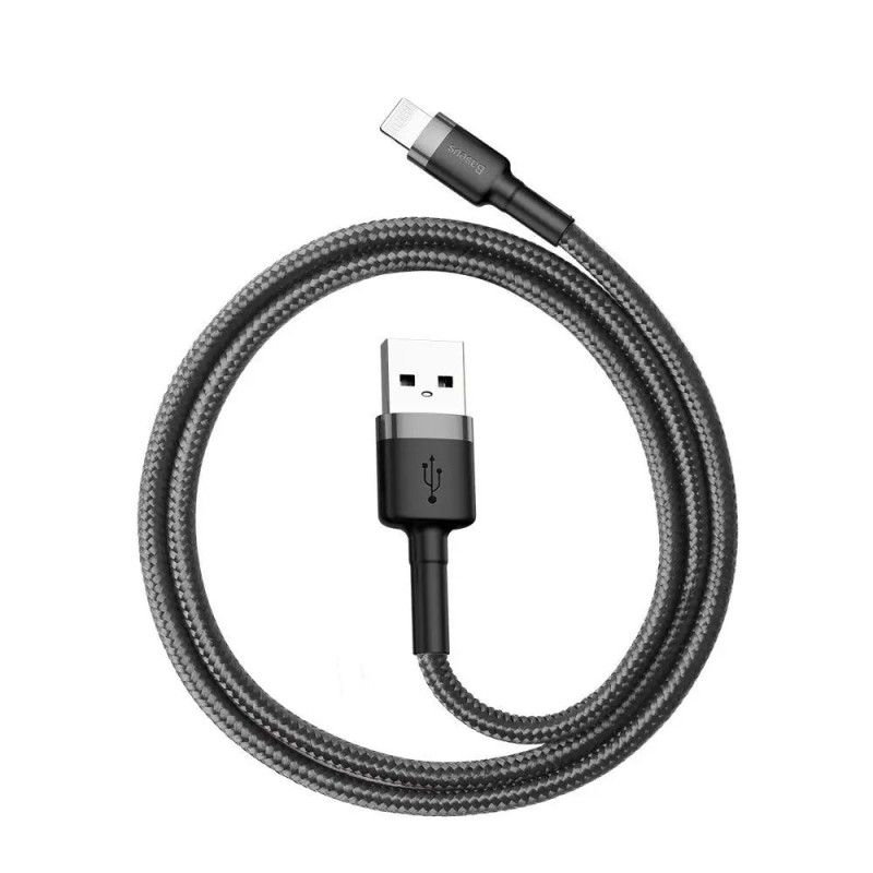 Baseus Cafule USB Lightning Cable 2.4A 0.5m Gray+Black (CALKLF-AG1) (BASCALKLF-AG1) Baseus Cafule USB Lightning Cable 2.4A 0.5m Gray+Black (CALKLF-AG1) (BASCALKLF-AG1)