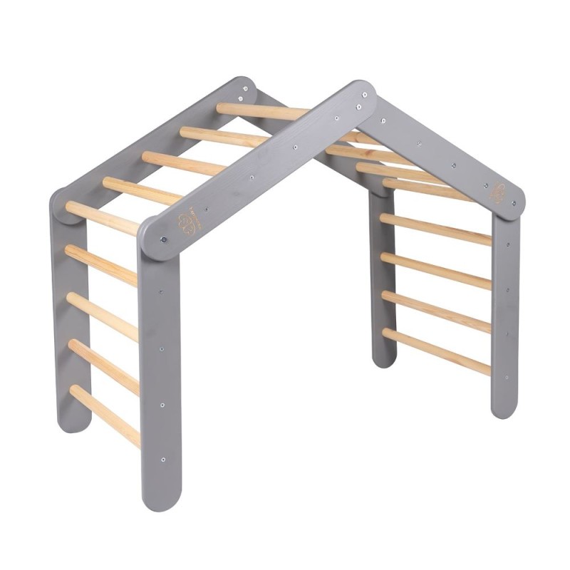 MeowBaby Wooden Large Pikler 112x61x94 for Children Climbing Triangle for Kids, Gray (DD002IE) (MEBDD002IE) MeowBaby Wooden Large Pikler 112x61x94 for Children Climbing Triangle for Kids, Gray (DD002IE) (MEBDD002IE)