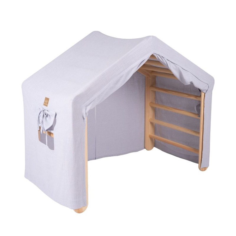 MeowBaby Climbing Ladder Large House 112x61x94 cm Indoor Traingle with Tent. Wood, Linen, Viscose, Gray and Blue House, Natural l (DDOM003SNIE) (MEBDDOM003SNIE) MeowBaby Climbing Ladder Large House 112x61x94 cm Indoor Traingle with Tent. Wood, Linen, Viscose, Gray and Blue House, Natural l (DDOM003SNIE) (MEBDDOM003SNIE)