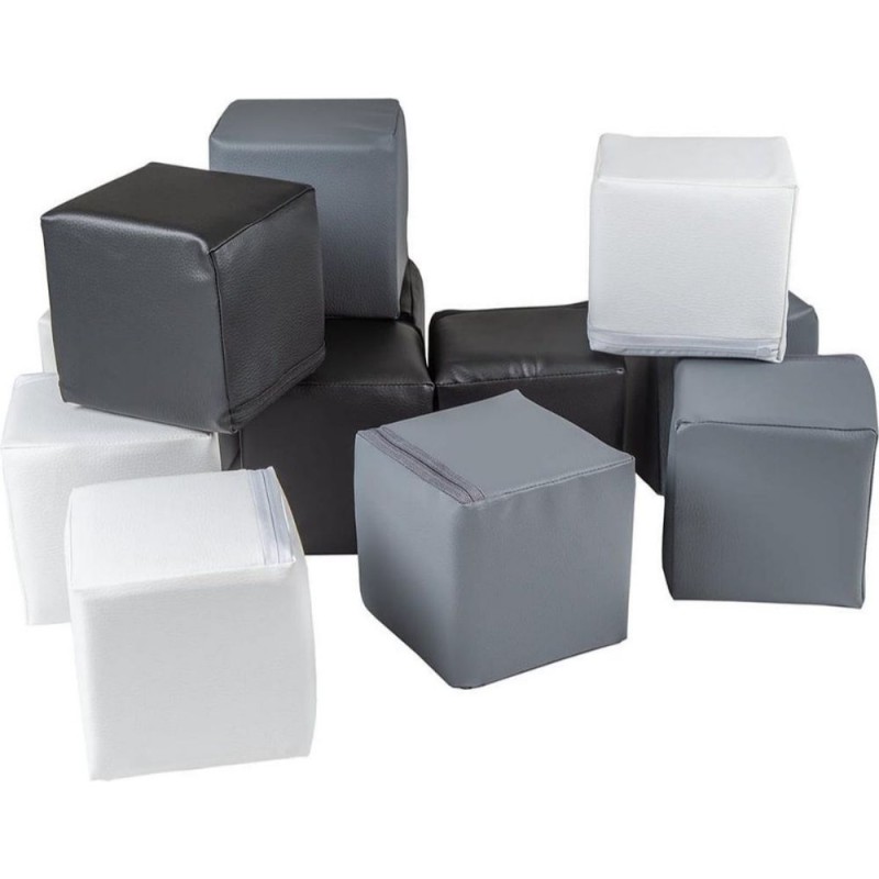 MeowBaby Soft Foam Building Blocks 15x15cm Cubes Certified, White/Black/Gray (KL003IE) (MEBKL003IE) MeowBaby Soft Foam Building Blocks 15x15cm Cubes Certified, White/Black/Gray (KL003IE) (MEBKL003IE)