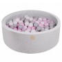 MeowBaby Baby Foam Round Ball Pit 90x30cm with 200 Balls Light Gray (MEO033) (MEBMEO033)