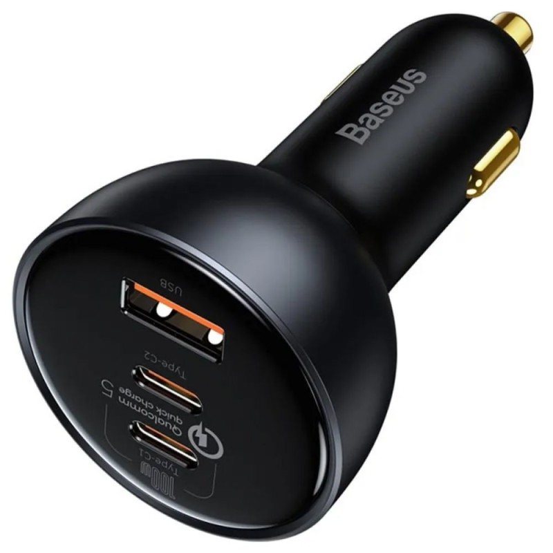 Baseus Car Charger Qualcomm USB 2x USB-C 160W Grey (TZCCZM-0G) (BASTZCCZM-0G) Baseus Car Charger Qualcomm USB 2x USB-C 160W Grey (TZCCZM-0G) (BASTZCCZM-0G)