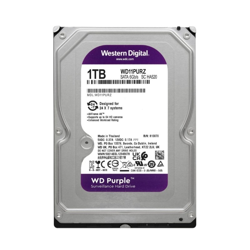 WD Purple, 3.5'', 1TB, SATA/600, 64MB cache (WD11PURZ) (WESWD11PURZ) WD Purple, 3.5'', 1TB, SATA/600, 64MB cache (WD11PURZ) (WESWD11PURZ)