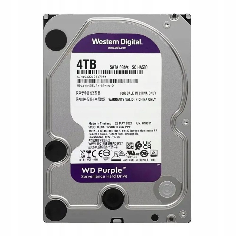 WD Purple, 3.5'', 4TB, SATA/600, 256MB cache (WD43PURZ) (WESWD43PURZ) WD Purple, 3.5'', 4TB, SATA/600, 256MB cache (WD43PURZ) (WESWD43PURZ)