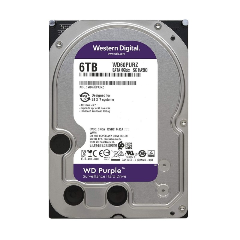 WD Purple, 3.5'', 6TB, SATA/600, 256MB cache (WD64PURZ) (WESWD64PURZ) WD Purple, 3.5'', 6TB, SATA/600, 256MB cache (WD64PURZ) (WESWD64PURZ)