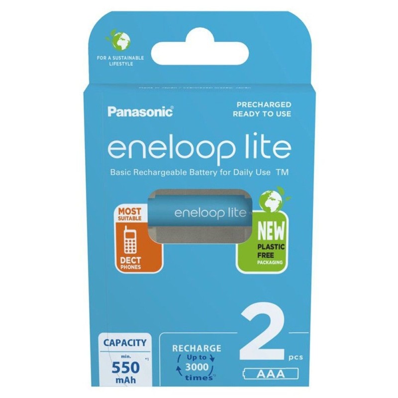 Panasonic Eneloop Lite Επαναφορτιζόμενες Μπαταρίες AAA Ni-MH 550mAh 1.2V 2τμχ (8212625) (PAN8212625) Panasonic Eneloop Lite Επαναφορτιζόμενες Μπαταρίες AAA Ni-MH 550mAh 1.2V 2τμχ (8212625) (PAN8212625)