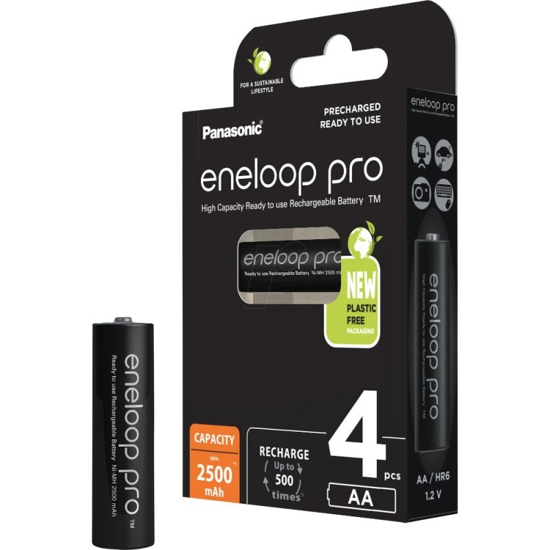 Panasonic Eneloop Pro Επαναφορτιζόμενες Μπαταρίες AA Ni-MH 2500mAh 1.2V 4τμχ (8212845) (PAN8212845) Panasonic Eneloop Pro Επαναφορτιζόμενες Μπαταρίες AA Ni-MH 2500mAh 1.2V 4τμχ (8212845) (PAN8212845)