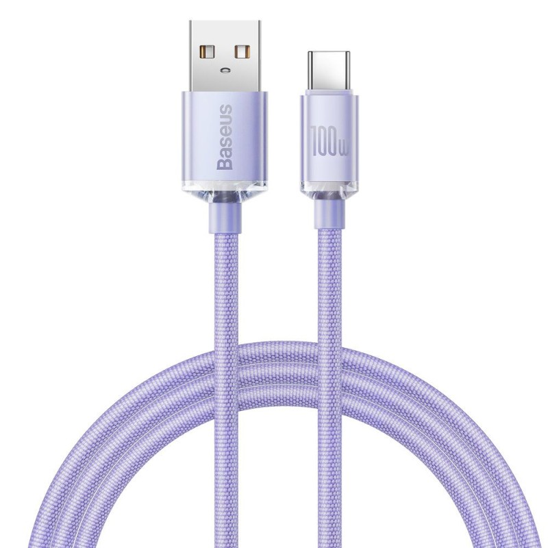 Baseus Crystal Shine Braided USB 2.0 Cable USB-C male - USB-A male Μωβ 1.2m (CAJY000405) (BASCAJY000405) Baseus Crystal Shine Braided USB 2.0 Cable USB-C male - USB-A male Μωβ 1.2m (CAJY000405) (BASCAJY000405)