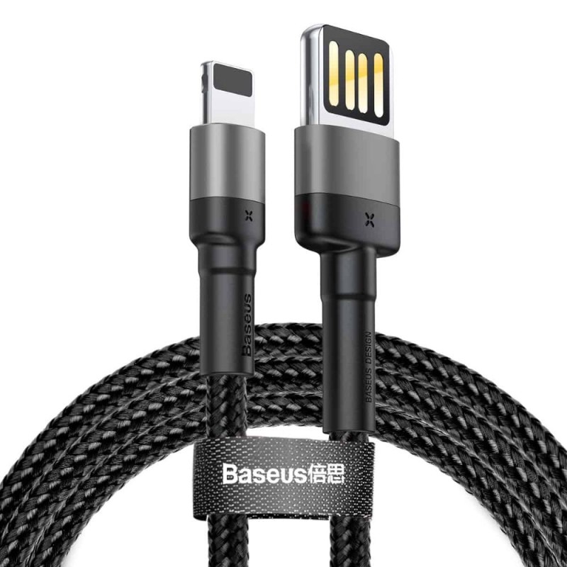 Baseus Cafule Double-sided USB Lightning Cable 1.5A 2m Gray+Black (CALKLF-HG1) (BASCALKLF-HG1) Baseus Cafule Double-sided USB Lightning Cable 1.5A 2m Gray+Black (CALKLF-HG1) (BASCALKLF-HG1)