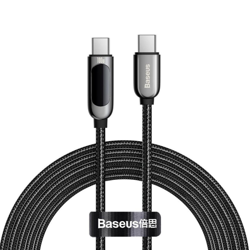 Baseus Display Braided USB 2.0 Cable USB-C male - USB-C male Μαύρο 2m (CATSK-C01) (BASCATSK-C01) Baseus Display Braided USB 2.0 Cable USB-C male - USB-C male Μαύρο 2m (CATSK-C01) (BASCATSK-C01)