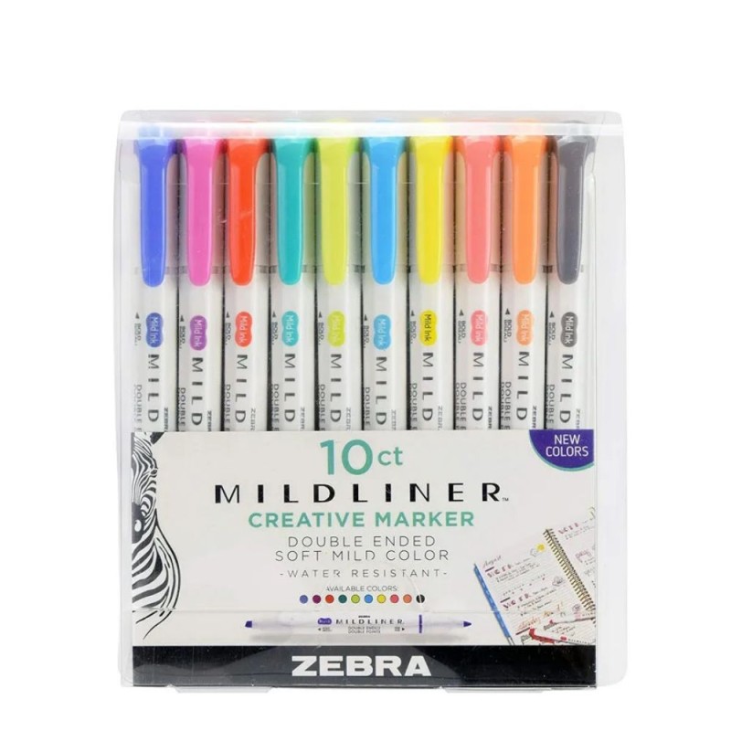 Zebra Mildliner Double Ended Creative Marker Bold & Fine Point 10 Pack (ZB-78501) (ZEB78501) Zebra Mildliner Double Ended Creative Marker Bold & Fine Point 10 Pack (ZB-78501) (ZEB78501)