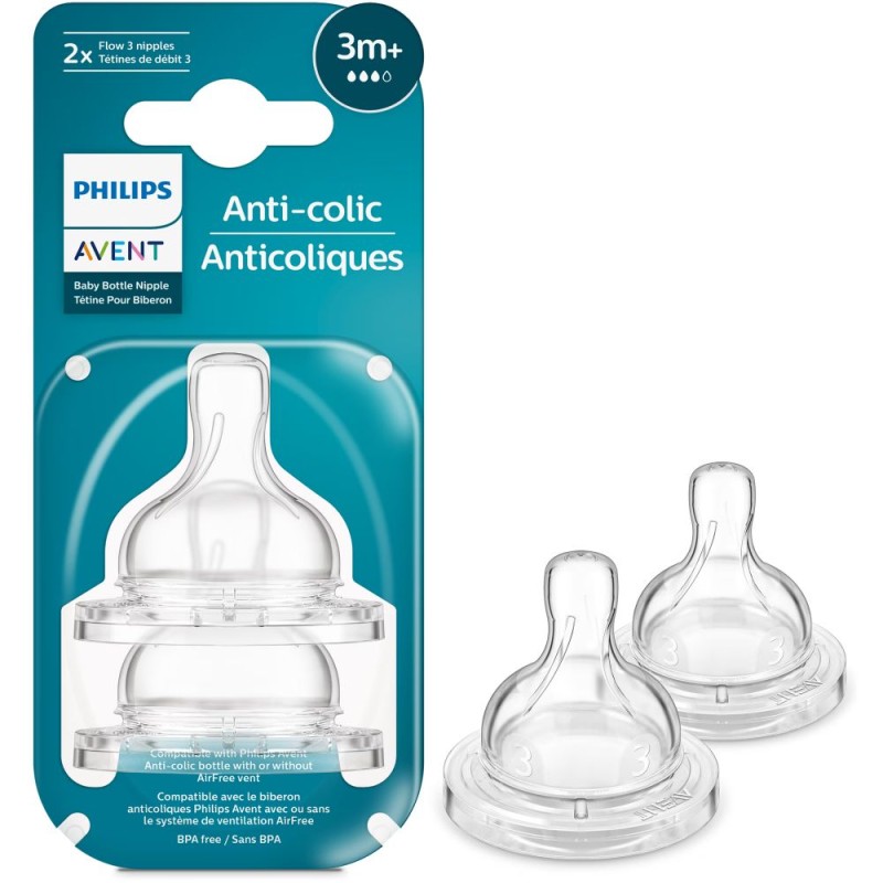 Philips Θηλές από Σιλικόνη Baby Bottle Flow 3 Nipple 2τμχ (SCY763/02) (PHISCY763.02) Philips Θηλές από Σιλικόνη Baby Bottle Flow 3 Nipple 2τμχ (SCY763/02) (PHISCY763.02)