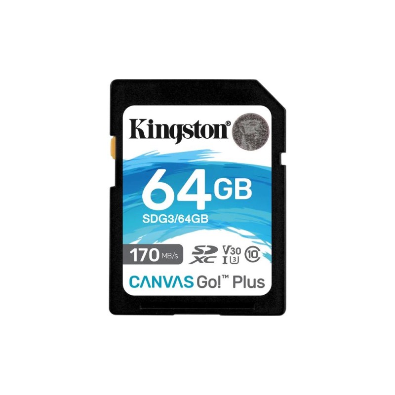 Kingston Canvas Go Plus SDXC 64GB Class 10 U3 V30 UHS-I (SDG3/64GB) (KINSDG3-64GB) Kingston Canvas Go Plus SDXC 64GB Class 10 U3 V30 UHS-I (SDG3/64GB) (KINSDG3-64GB)