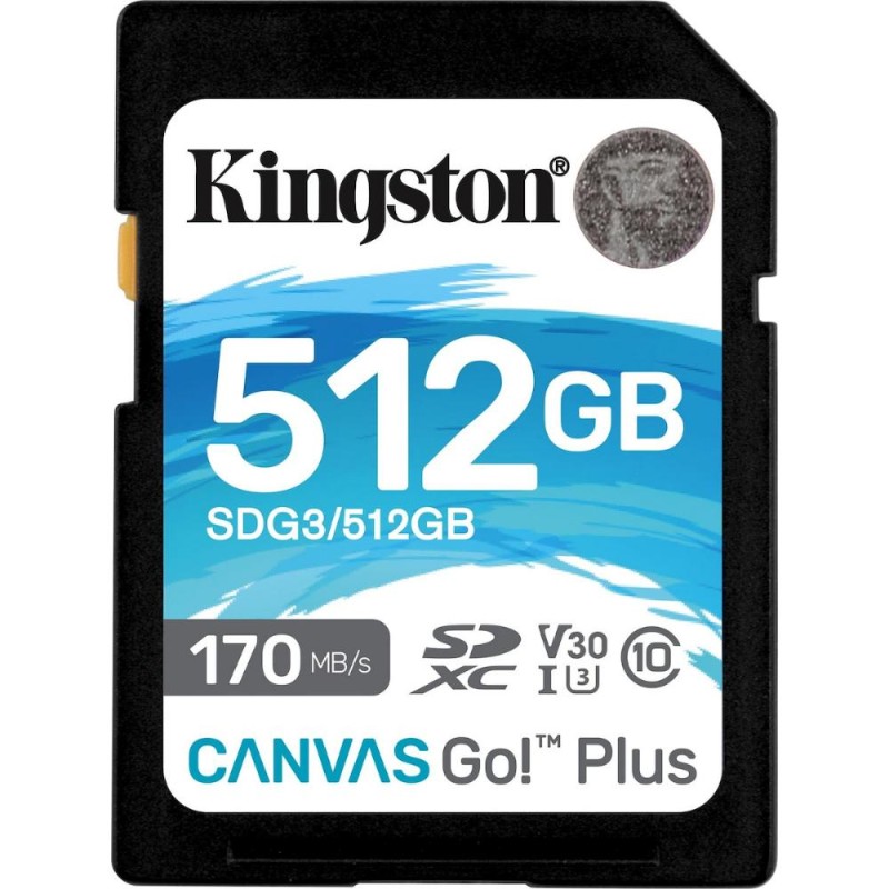Kingston Canvas Go Plus SDXC 512GB Class 10 U3 V30 UHS-I (SDG3/512GB) (KINSDG3-512GB) Kingston Canvas Go Plus SDXC 512GB Class 10 U3 V30 UHS-I (SDG3/512GB) (KINSDG3-512GB)