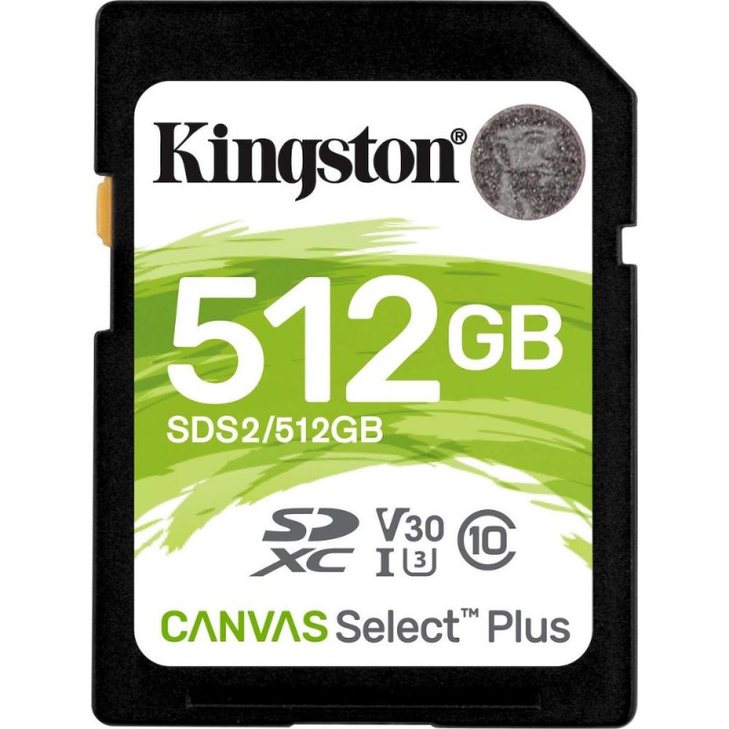 Kingston Canvas Select Plus SDXC 512GB Class 10 U3 V30 UHS-I (SDS2/512GB) (KINSDS2-512GB) Kingston Canvas Select Plus SDXC 512GB Class 10 U3 V30 UHS-I (SDS2/512GB) (KINSDS2-512GB)