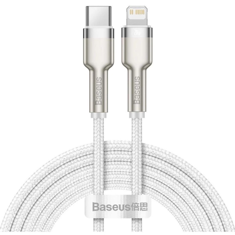 Baseus Cafule Metal Braided USB-C to Lightning Cable 20W Λευκό 2m (CATLJK-B02) (BASCATLJK-B02) Baseus Cafule Metal Braided USB-C to Lightning Cable 20W Λευκό 2m (CATLJK-B02) (BASCATLJK-B02)