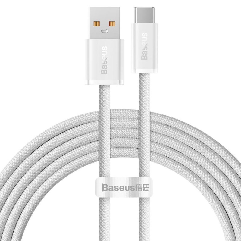 Baseus Dynamic Braided USB 2.0 Cable USB-C male - USB-A male 100W White 2m (CALD000702) (BASCALD000702) Baseus Dynamic Braided USB 2.0 Cable USB-C male - USB-A male 100W White 2m (CALD000702) (BASCALD000702)