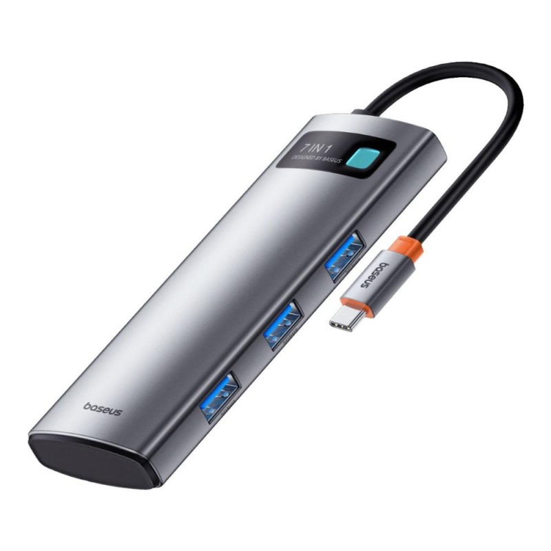 Baseus Hub 7in1 Gleam, USB-C To 1x HDMI4k 60hz + 3x USB3.0 + 1x Pd + 1x Sd/tf Grey (B00030708811-00) (BASB00030708811-00) Baseus Hub 7in1 Gleam, USB-C To 1x HDMI4k 60hz + 3x USB3.0 + 1x Pd + 1x Sd/tf Grey (B00030708811-00) (BASB00030708811-00)