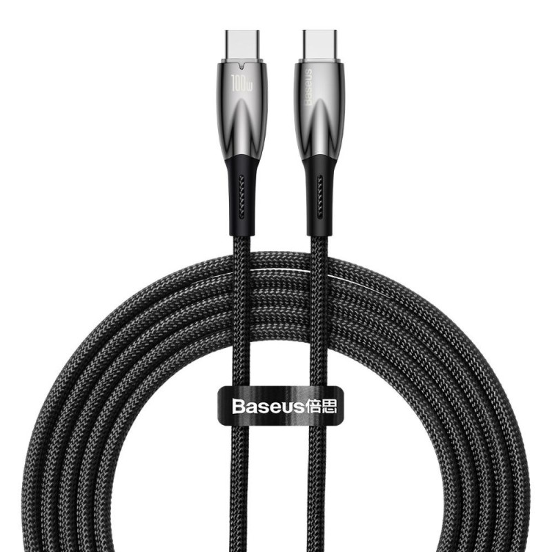 Baseus USB-C Cable For USB-C Glimmer Series, 100w, 2m Black (CADH000801) (BASCADH000801) Baseus USB-C Cable For USB-C Glimmer Series, 100w, 2m Black (CADH000801) (BASCADH000801)