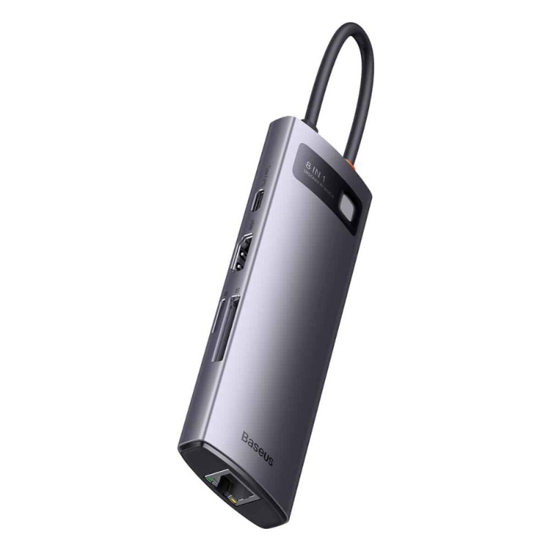 Baseus Hub 8in1 Starjoy Series, USB-C To 3x USB 3.1 + HDMI + USB-C Pd + Rj45 + Microsd/sd (WKWG080213) (BASWKWG080213)