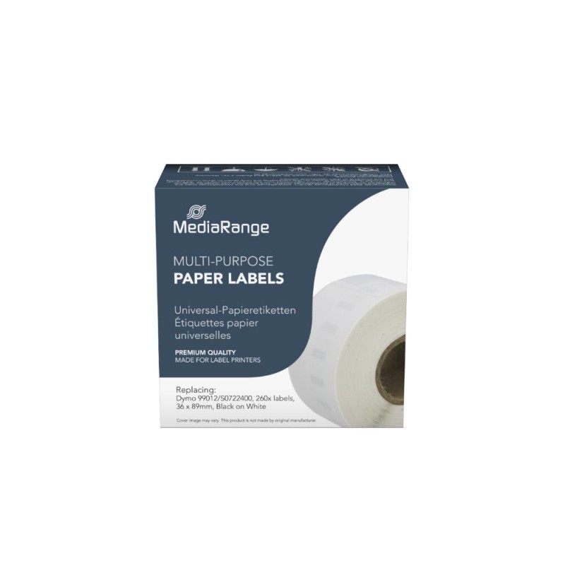 Ετικέτες Γενικής Χρήσης MediaRange (Dymo 99012/S0722400) 36x89mm. 260 pcs (Μαύρα Γράμματα σε Λευκό Φόντο) (MRDY99012) Ετικέτες Γενικής Χρήσης MediaRange (Dymo 99012/S0722400) 36x89mm. 260 pcs (Μαύρα Γράμματα σε Λευκό Φόντο) (MRDY99012)