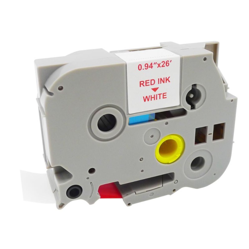 MediaRange Plastic Tape Cassette For Label Printers Using Brother TZ-252/TZe-252 24mm 8m Laminated Red On White (MRBTZ252) MediaRange Plastic Tape Cassette For Label Printers Using Brother TZ-252/TZe-252 24mm 8m Laminated Red On White (MRBTZ252)