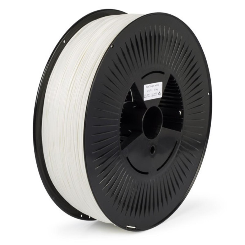 REAL PLA Tough 3D Printer Filament -White- spool of 5Kg – 1.75mm (REALPLATWHITE5000MM175) REAL PLA Tough 3D Printer Filament -White- spool of 5Kg – 1.75mm (REALPLATWHITE5000MM175)
