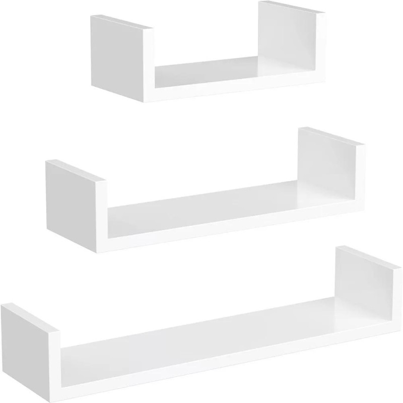 Songmics Floating Wall Shelves White Large Set of 3 White (LWS66WV1) (SNGLWS66WV1) Songmics Floating Wall Shelves White Large Set of 3 White (LWS66WV1) (SNGLWS66WV1)