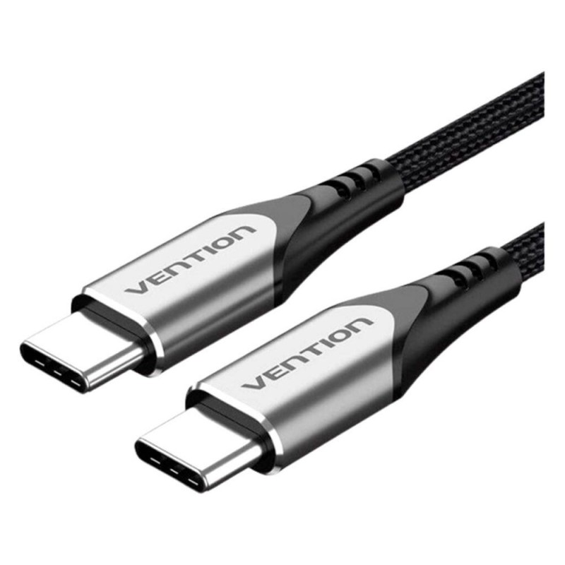 VENTION Nylon Braided Type-C to Type-C 3A/PD 60W Cable 1.5M Gray Aluminum Alloy Type (TADHG) (VENTADHG) VENTION Nylon Braided Type-C to Type-C 3A/PD 60W Cable 1.5M Gray Aluminum Alloy Type (TADHG) (VENTADHG)