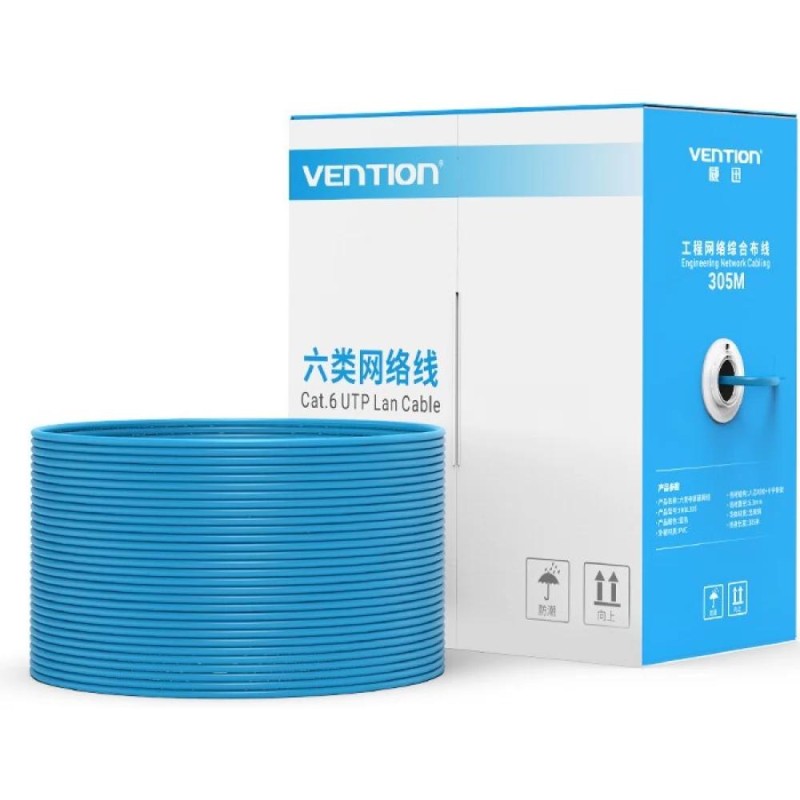 VENTION Cat.6 UTP Lan Cable Oxygen-Free Copper 305M Blue (IHBL305) (VENIHBL305) VENTION Cat.6 UTP Lan Cable Oxygen-Free Copper 305M Blue (IHBL305) (VENIHBL305)