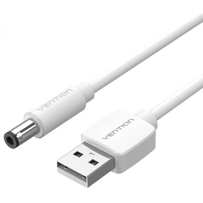 VENTION USB to DC 5.5mm Barrel Jack Power Cable 1.5M White Tuning Fork Type (CEYWG) (VENCEYWG) VENTION USB to DC 5.5mm Barrel Jack Power Cable 1.5M White Tuning Fork Type (CEYWG) (VENCEYWG)