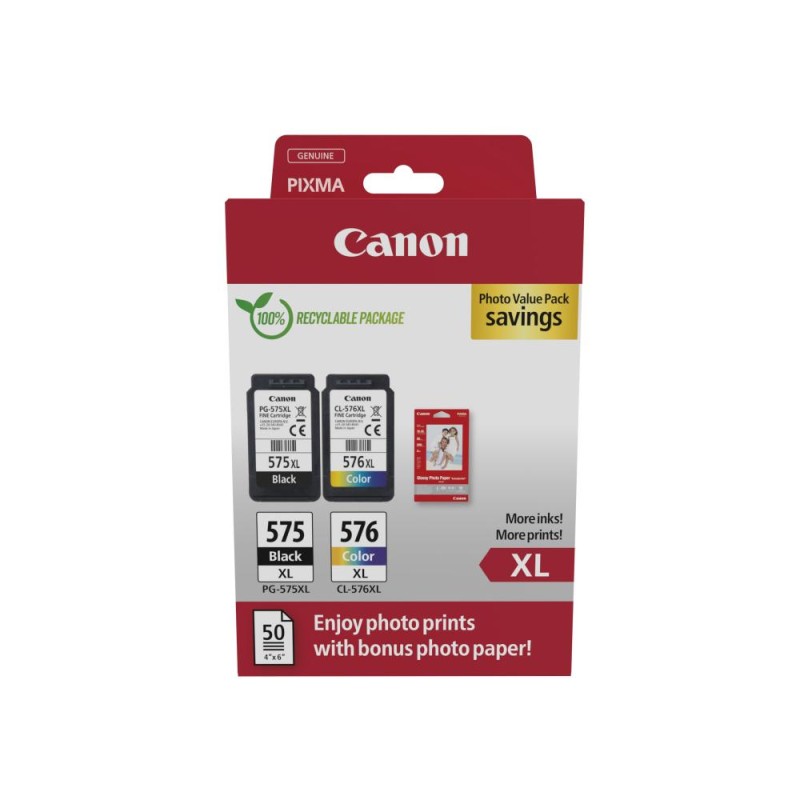 Canon Μελάνι Inkjet PG-575XL/CL-576XL Ph.Value Pack (5437C006) (CANCL-576XLPVP) Canon Μελάνι Inkjet PG-575XL/CL-576XL Ph.Value Pack (5437C006) (CANCL-576XLPVP)