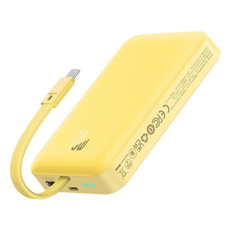 Baseus Powerbank Magnetic Mini 10000mAh 30W MagSafe (yellow) (P1002210BY23-00) (BASP1002210BY23-00) Baseus Powerbank Magnetic Mini 10000mAh 30W MagSafe (yellow) (P1002210BY23-00) (BASP1002210BY23-00)