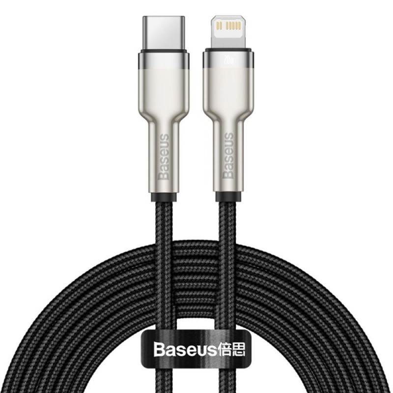 Baseus USB-C cable for Lightning Cafule, PD, 20W, 2m (black) (CATLJK-B01) (BASCATLJK-B01) Baseus USB-C cable for Lightning Cafule, PD, 20W, 2m (black) (CATLJK-B01) (BASCATLJK-B01)