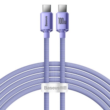 Baseus Crystal Shine cable USB-C to USB-C, 100W, 2m (purple) (CAJY000705) (BASCAJY000705)