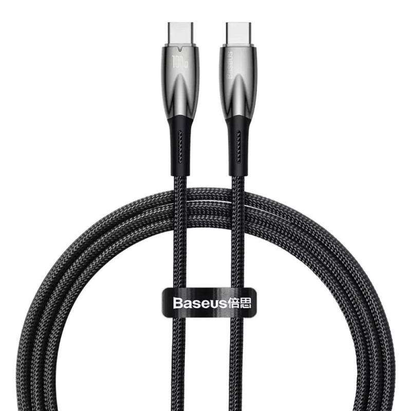 Baseus USB-C cable for USB-C Glimmer Series, 100W, 1m (Black) (CADH000701) (BASCADH000701) Baseus USB-C cable for USB-C Glimmer Series, 100W, 1m (Black) (CADH000701) (BASCADH000701)