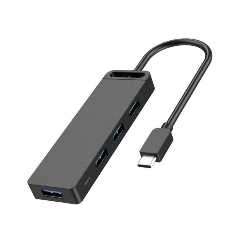 VENTION Type-C to 4-Port USB 3.0 Hub with Power Supply Black 1M ABS Type (TGKBF) (VENTGKBF) VENTION Type-C to 4-Port USB 3.0 Hub with Power Supply Black 1M ABS Type (TGKBF) (VENTGKBF)