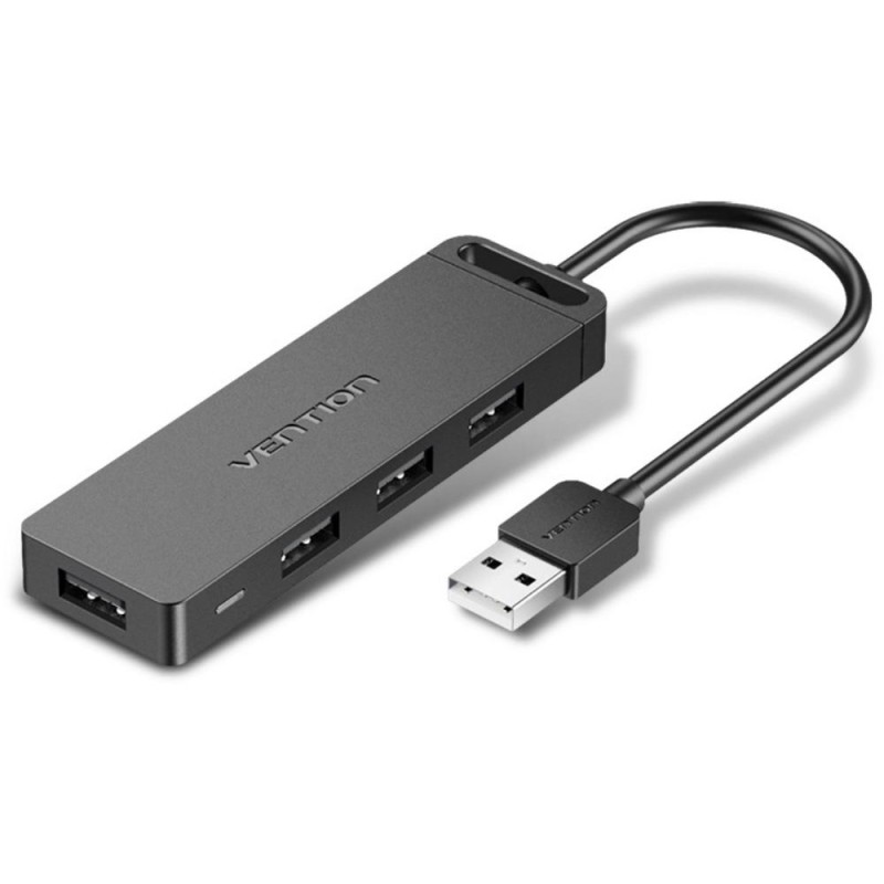 VENTION 4-Port USB 2.0 Hub with Power Supply 1M Black (CHMBF) (VENCHMBF) VENTION 4-Port USB 2.0 Hub with Power Supply 1M Black (CHMBF) (VENCHMBF)